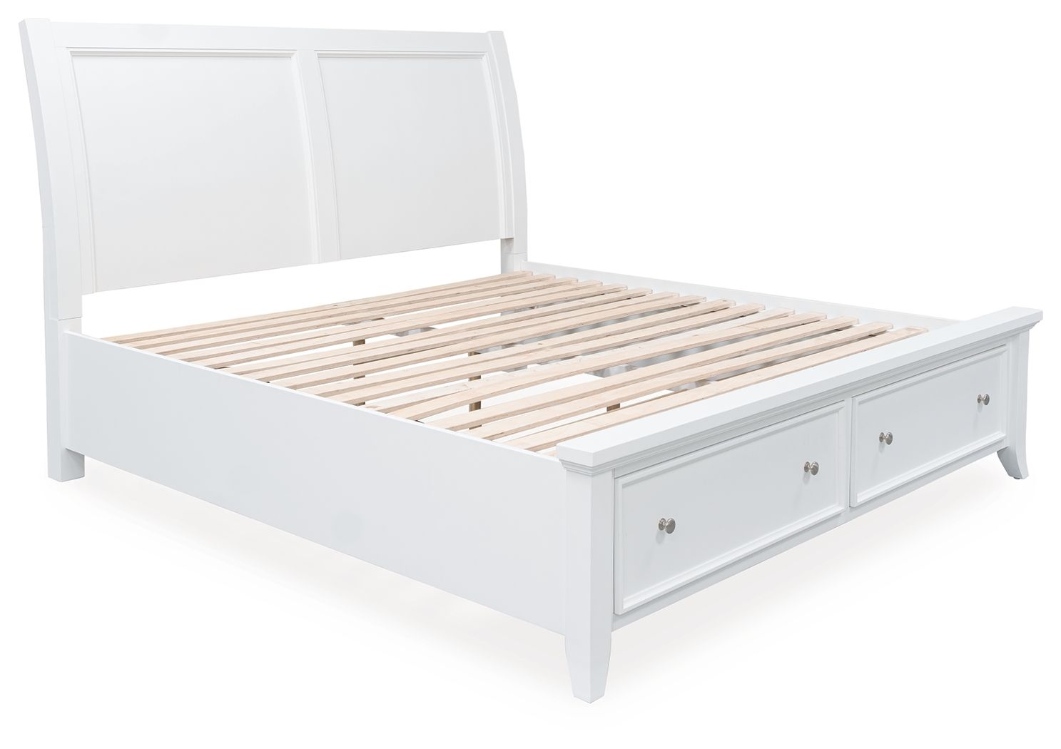 Trulani - King Sleigh Storage Bed - White