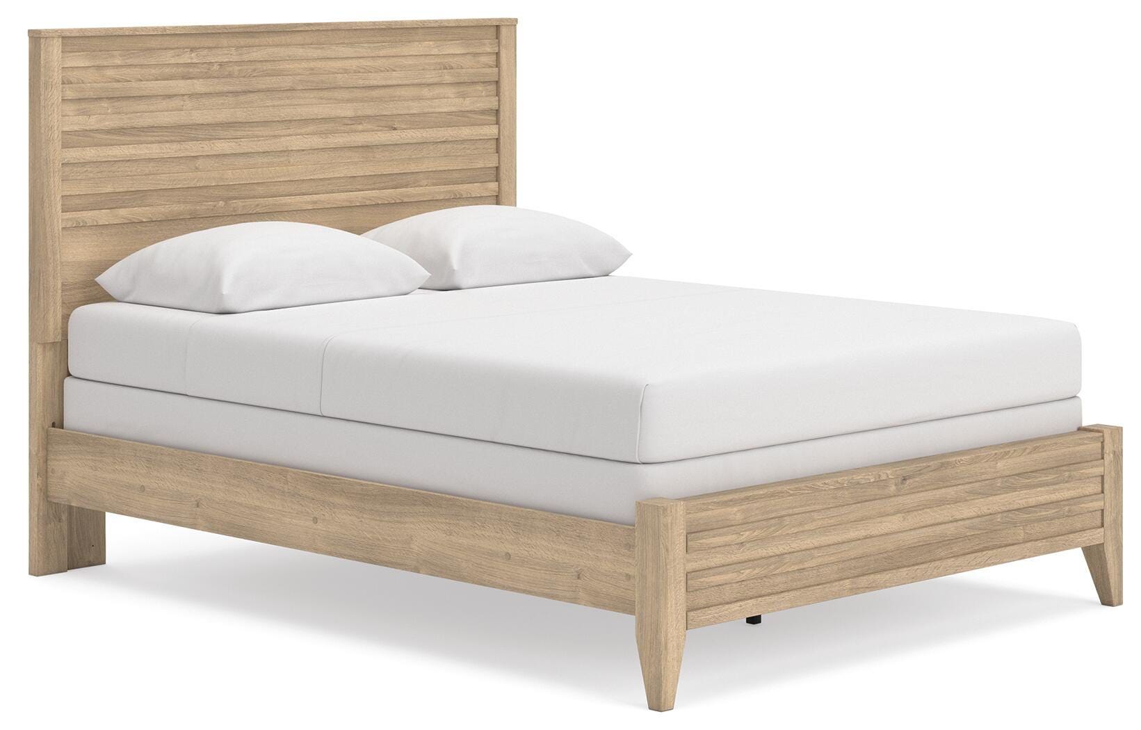 Holloway - Queen Panel Bed - Tan / White