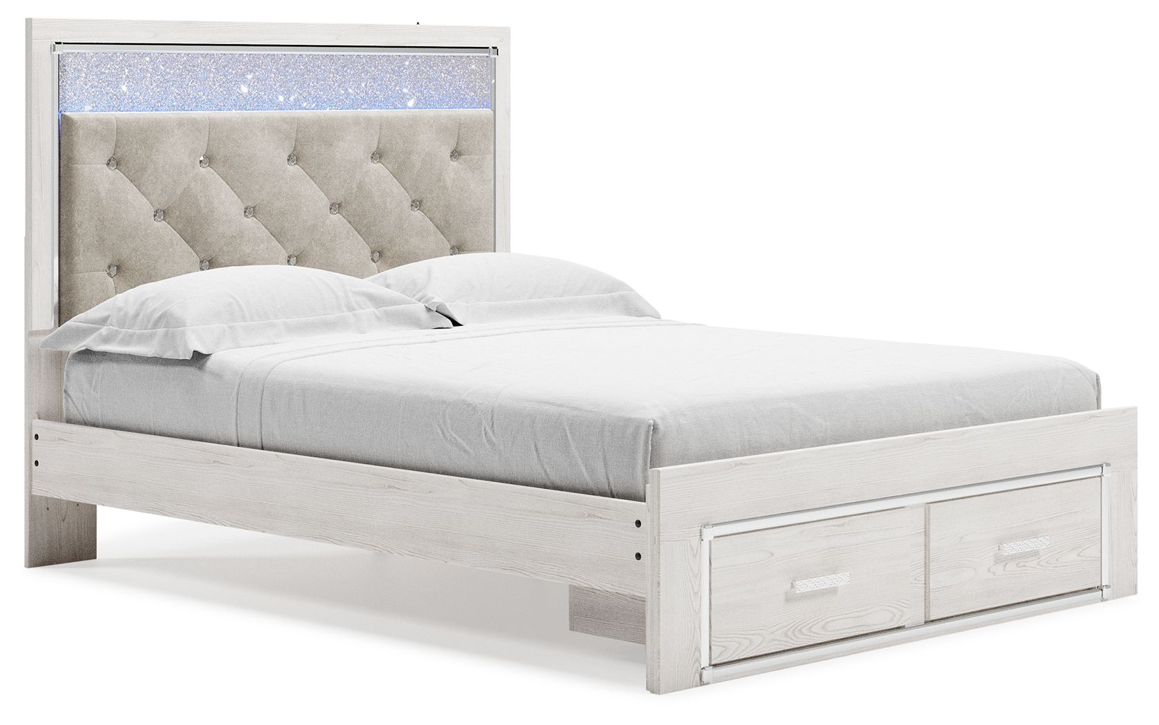 Altyra - Queen Panel Bed With Footboard Storage - White
