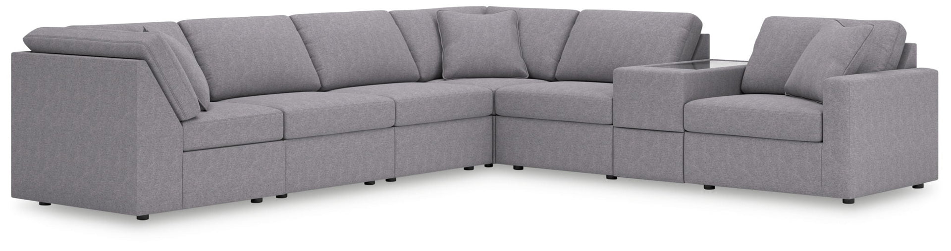 Modmax - 7-Piece Sectional With Storage Console And Raf Corner Chair - Granite