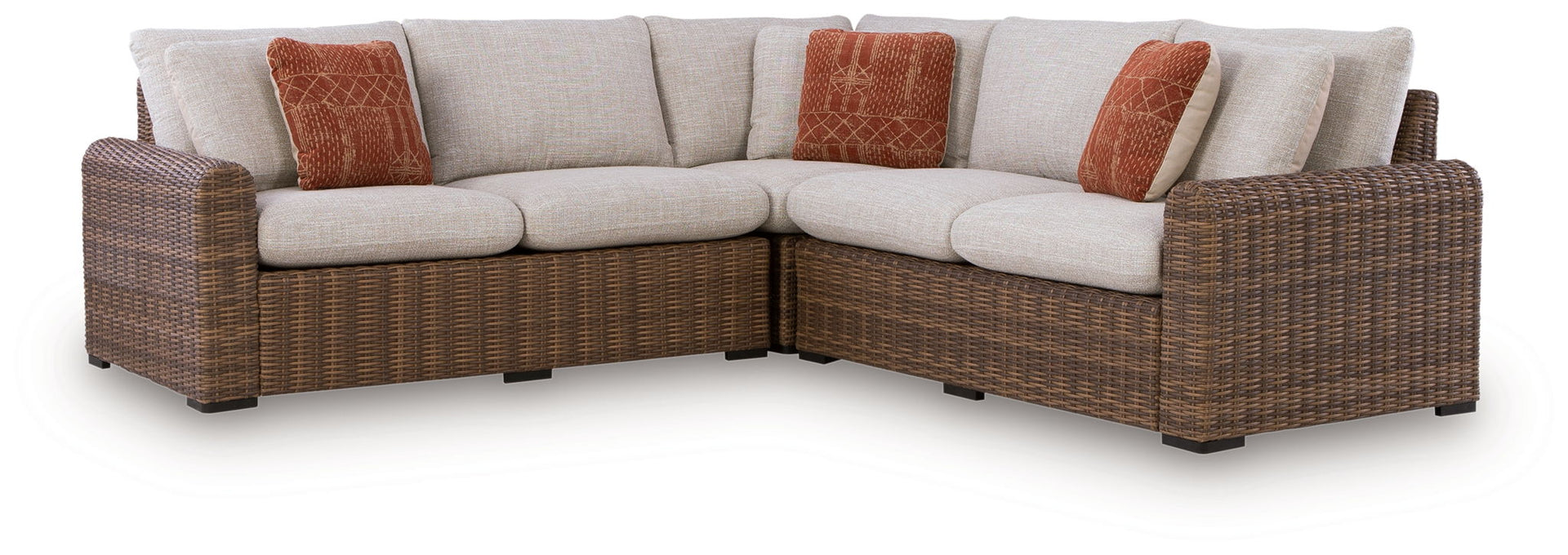 Angel Island - 3-Piece Outdoor Sectional - Beige / Brown