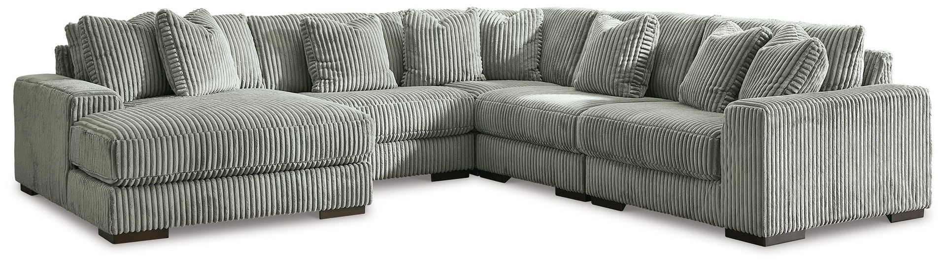 Lindyn - Left Arm Facing Corner Chaise 5 Pc Sectional - Fog