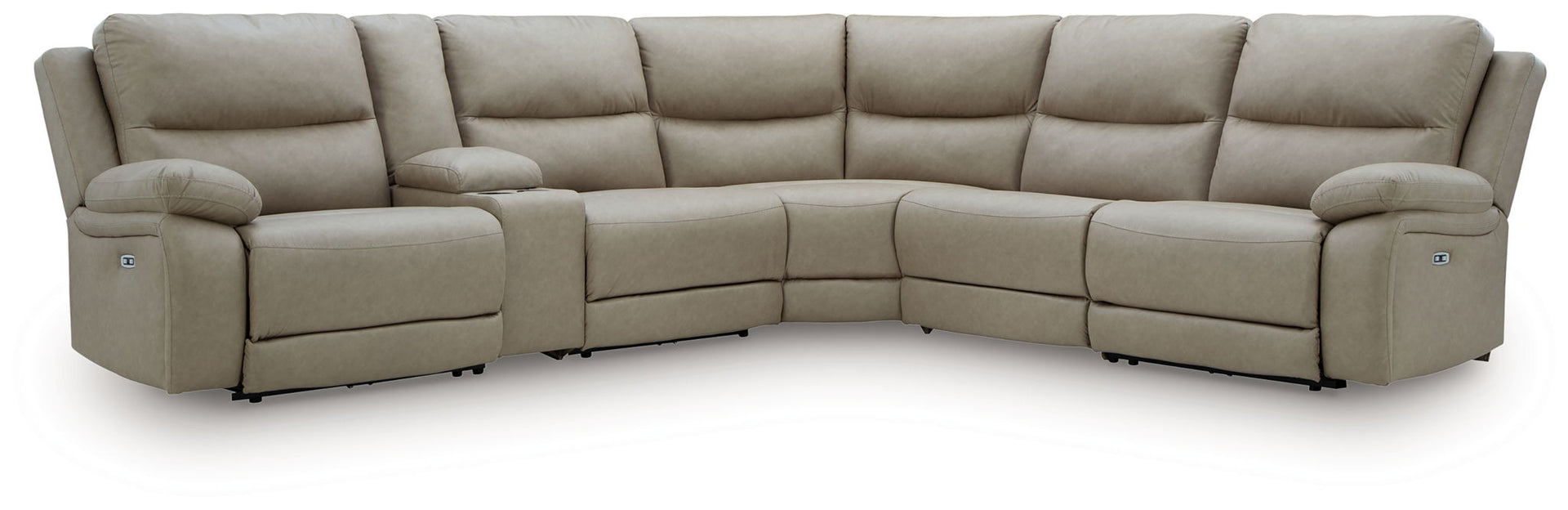 Brannigan - 6-Piece Power Reclining Sectional - Pebble