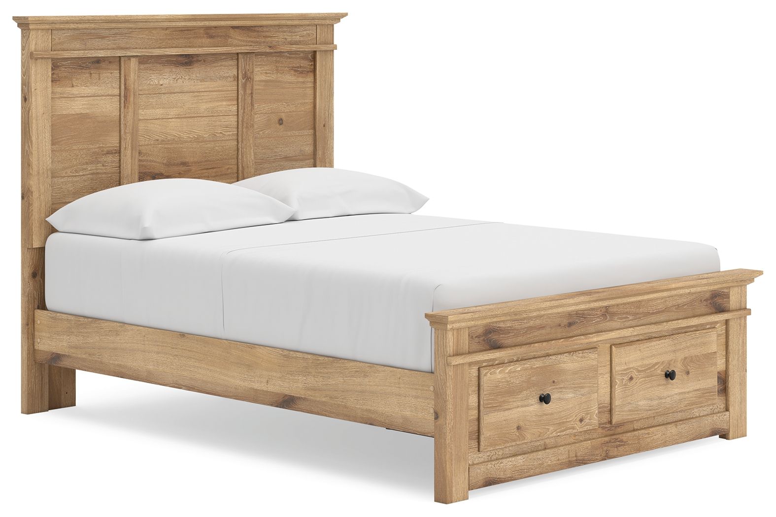 Fenderport - Full Panel Storage Bed With Storage Footboard - Tan