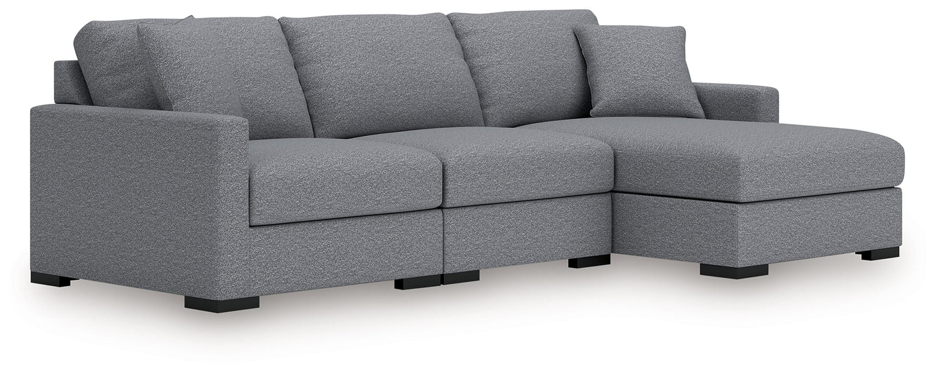 Omaha By Ashley - 3-Piece Sectional With Chaise RAF Corner Chaise - Salt And Pepper