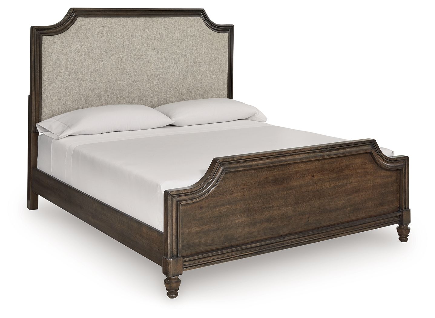 Veramond - King Upholstered Panel Bed - Dark Brown