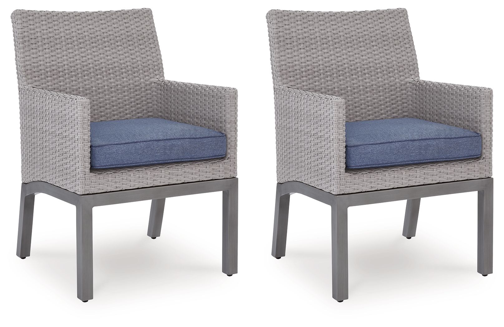 Dillon Beach - Arm Chair With Cushion (Set of 2) - Blue / Gray