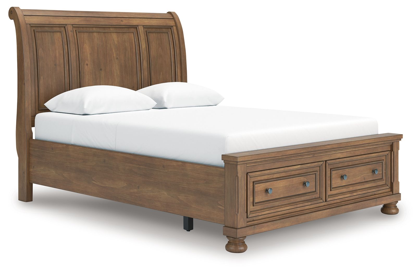 Vandenmore - Queen Storage Sleigh Bed - Medium Brown