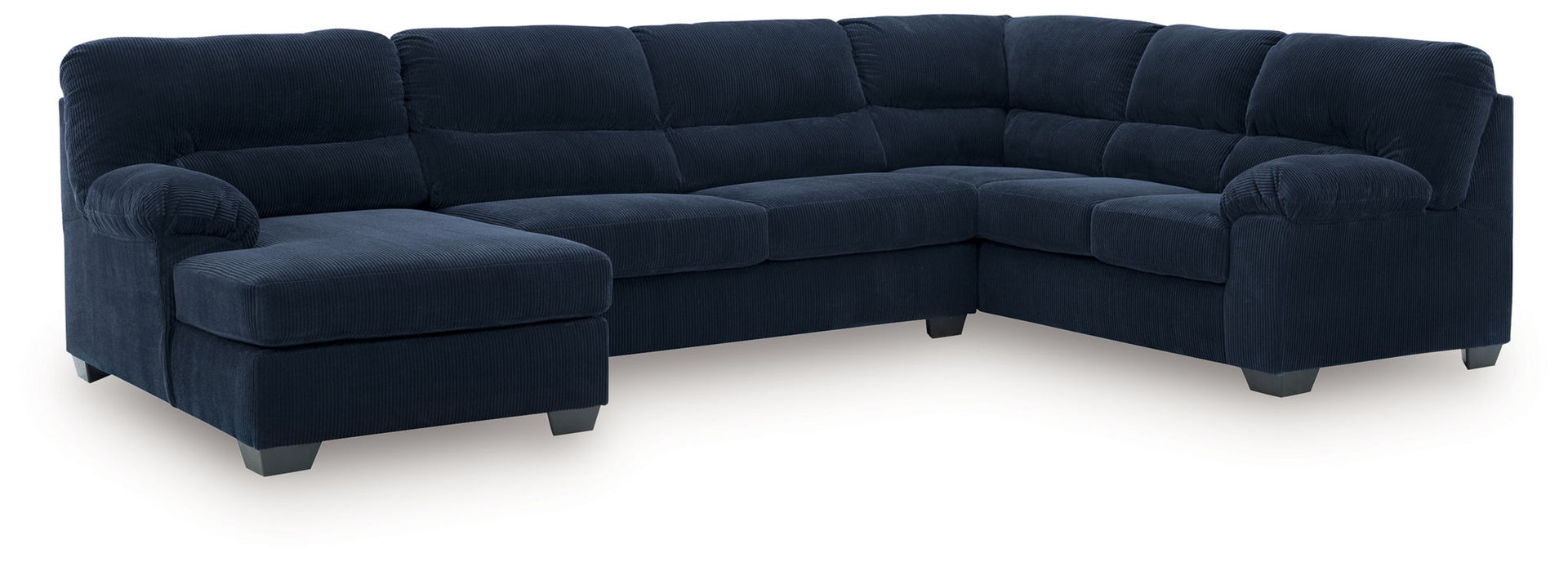 SimpleJoy - 3-Piece Sectional With LAF Corner Chaise - Navy