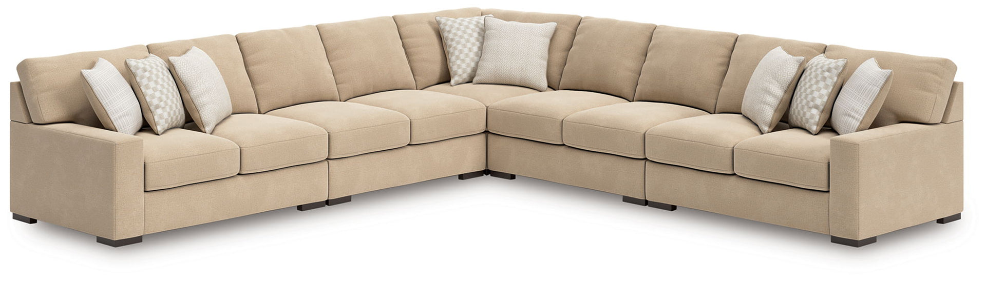 Larce - 5-Piece Sectional With Laf Loveseat And With Raf Loveseat - Dune