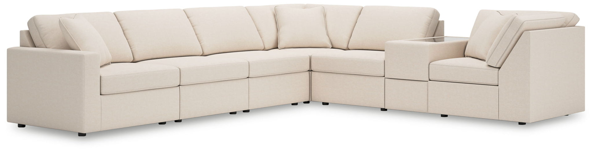 Modmax - 7-Piece Sectional With Storage Console And Laf Corner Chair - Oyster