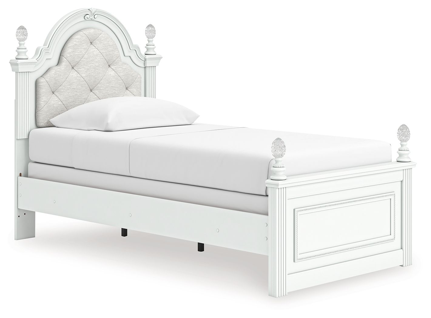 Maylilly - Twin Upholstered Panel Bed - White