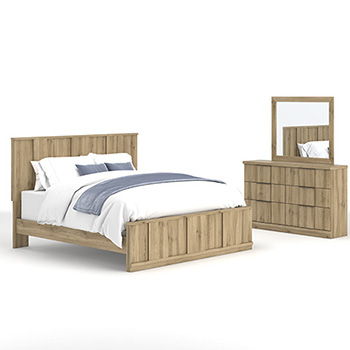Rowden - King Panel Headboard - Warm Brown