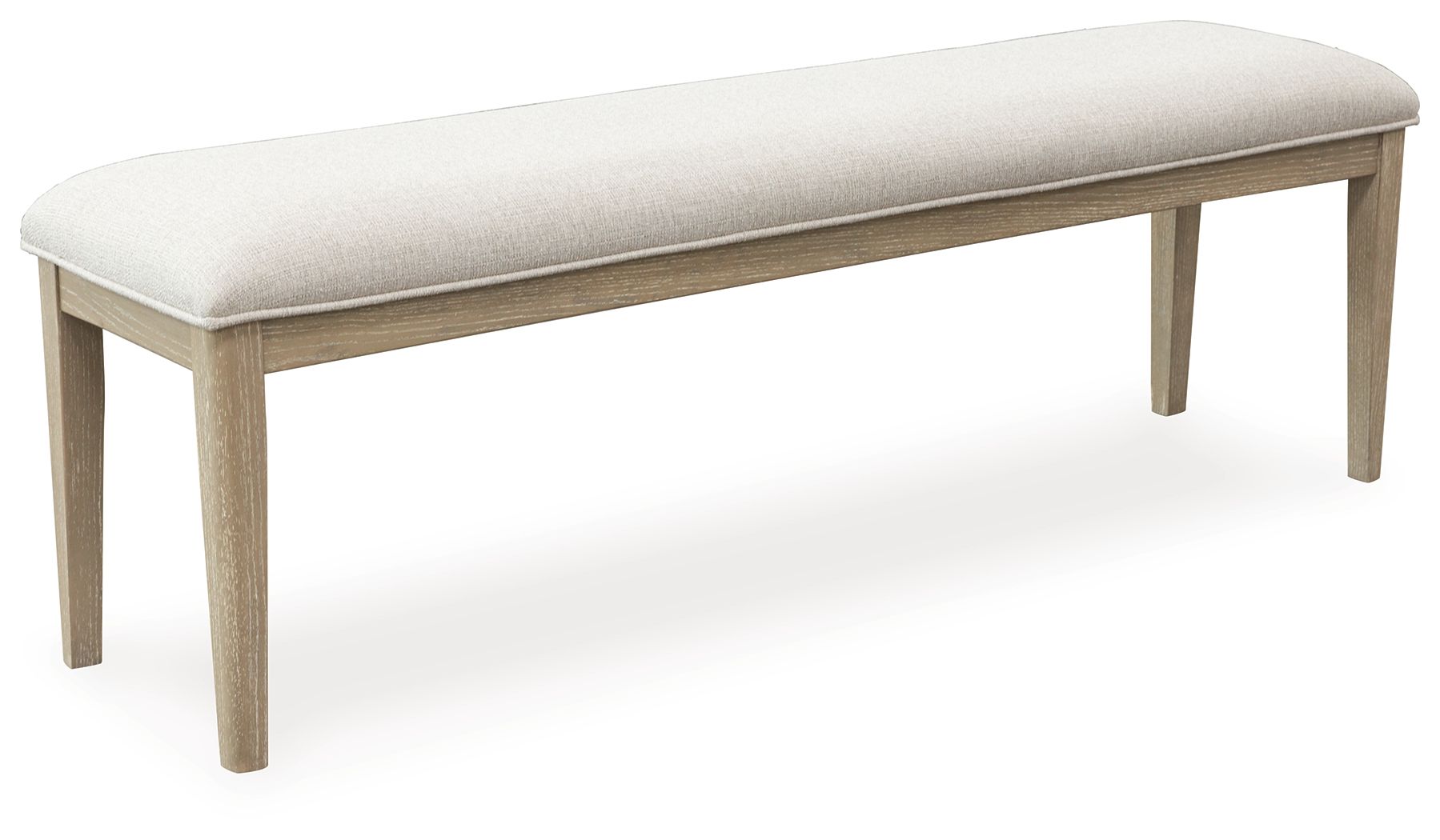 Vallardia - Large Upholstered Dining Room Bench - Light Grayish Brown