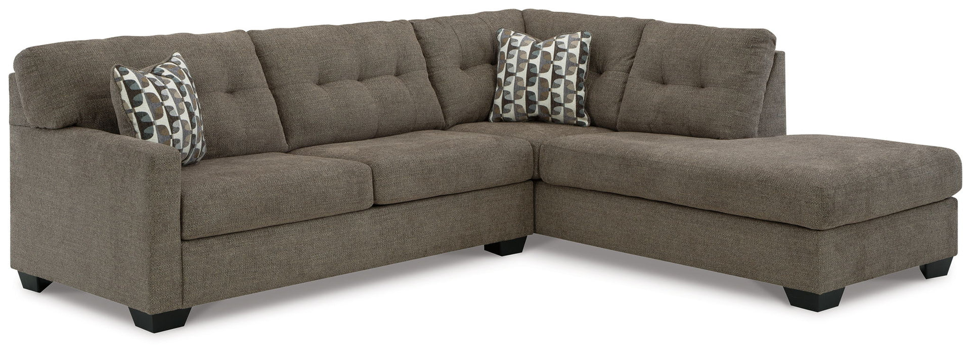 Mahoney - 2-Piece Sleeper Sectional With Raf Corner Chaise - Chocolate