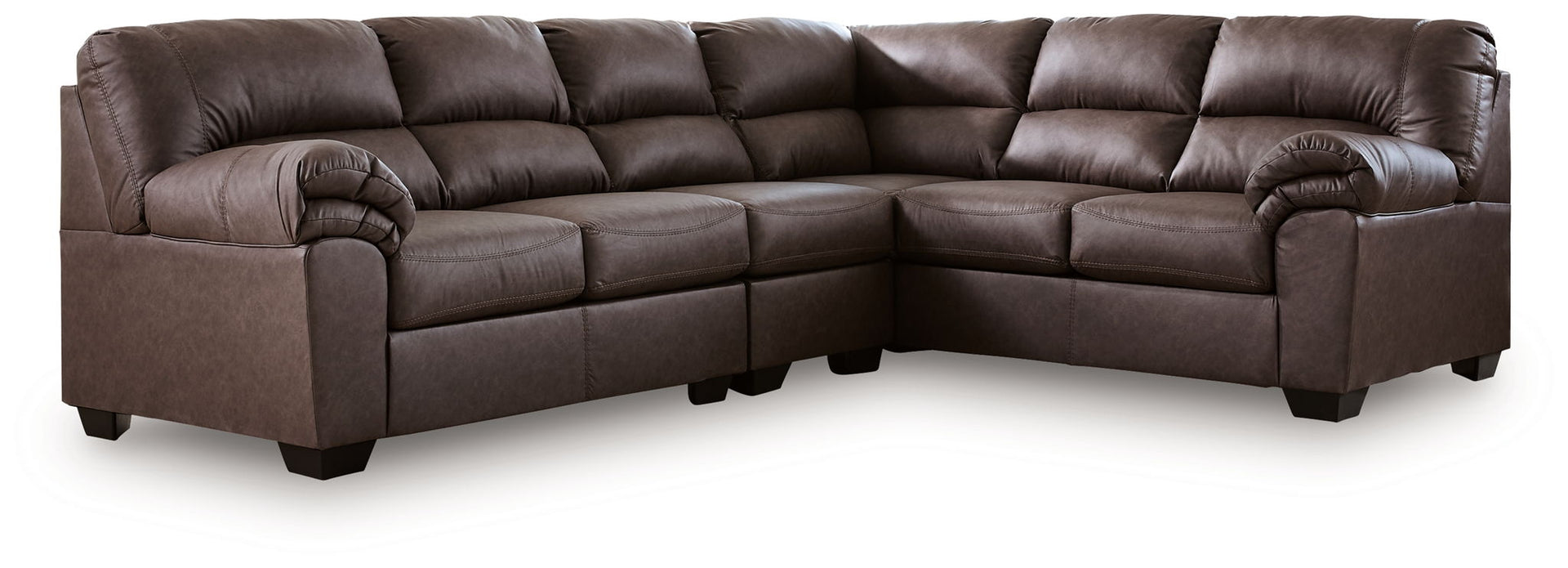 Whitlock - 3-Piece Sectional With RAF Sofa With Corner Wedge - Umber