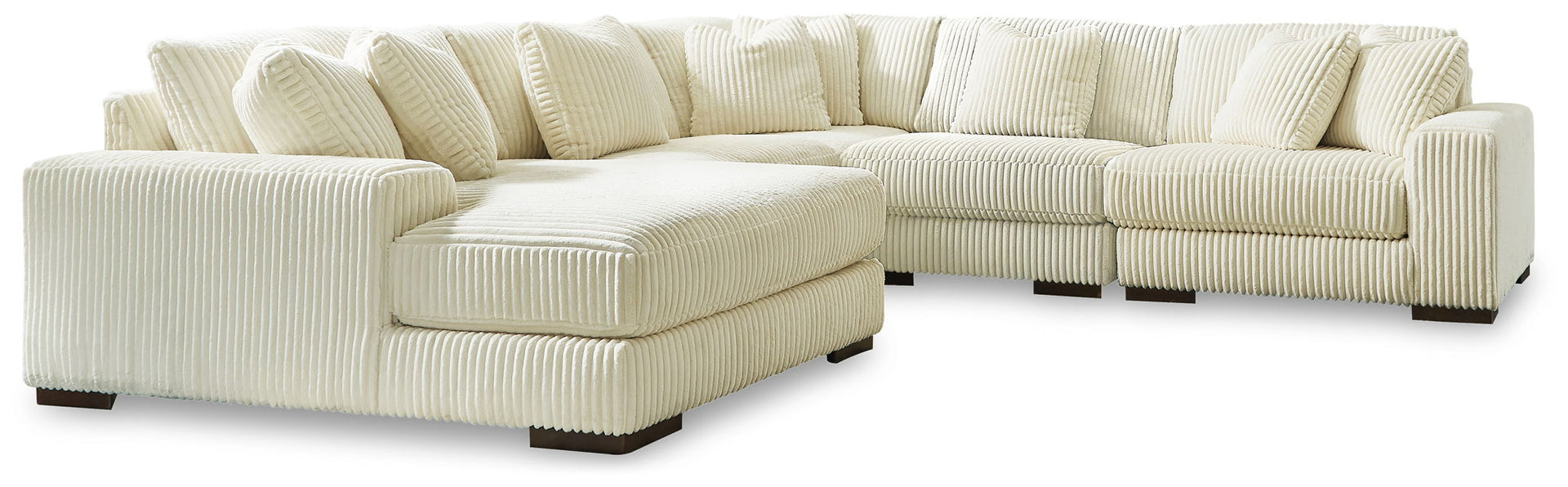 Lindyn - Left Arm Facing Corner Chaise 5 Pc Sectional - Ivory