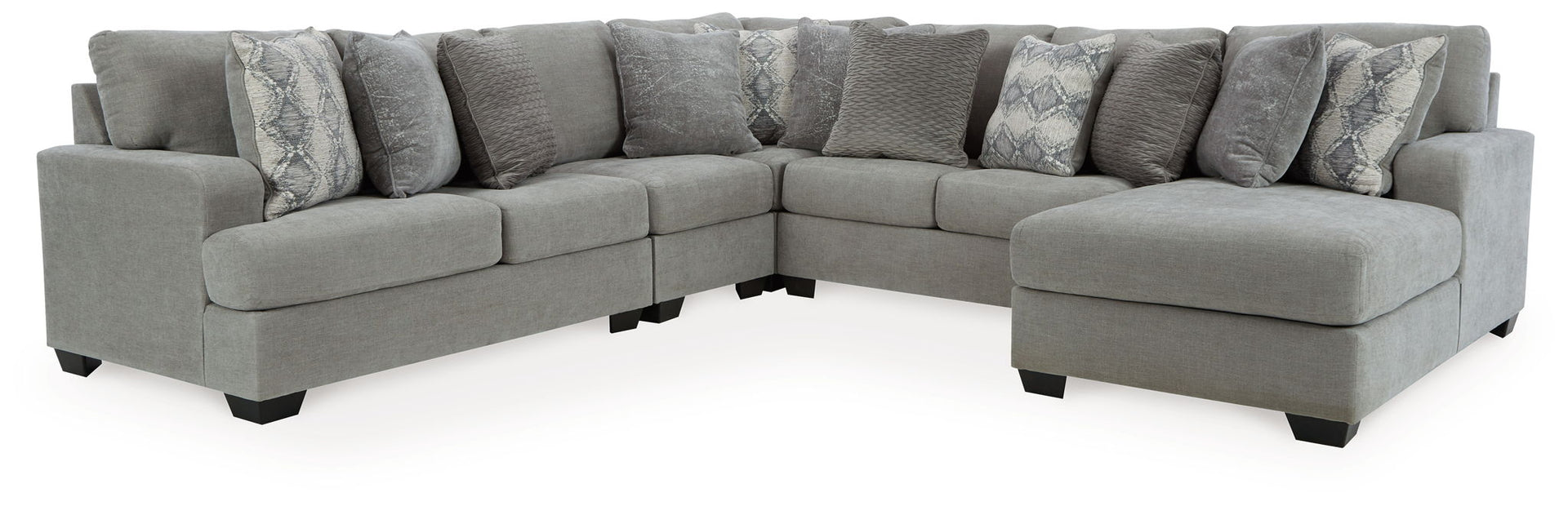 Keener - Right Arm Facing Corner Chaise 5 Pc Sectional - Ash