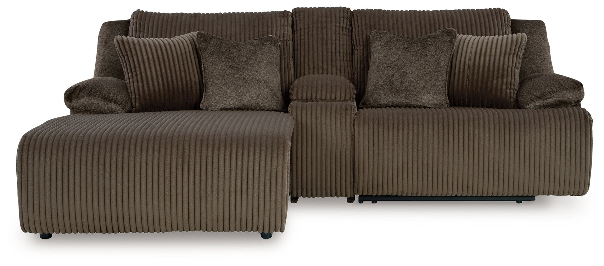 Top Tier - 3-Piece Reclining Sectional Sofa With Laf Press Back Chaise - Chocolate