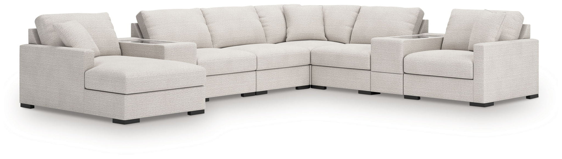 Omaha By Ashley - 8-Piece Sectional With LAF Corner Chaise - Stone