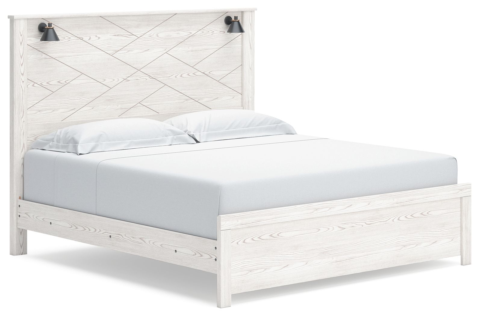 Gerridan - King Panel Bed With Sconces - White