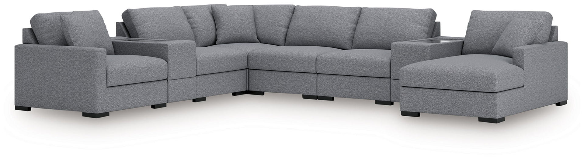 Omaha By Ashley - 8-Piece Sectional With RAF Corner Chaise - Salt And Pepper