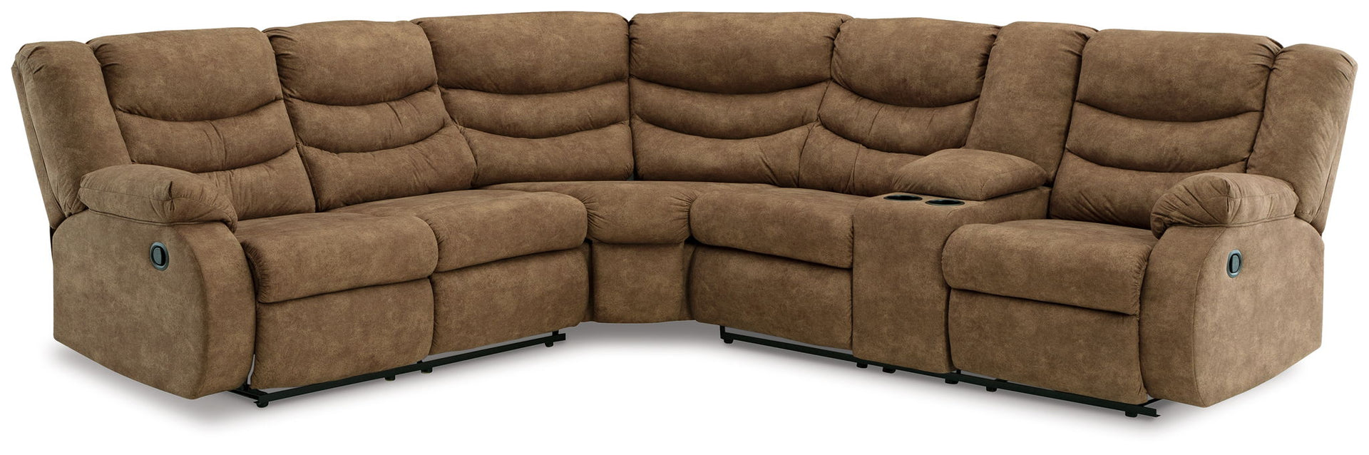 Partymate - 2-Piece Reclining Sectional With Console - Brindle
