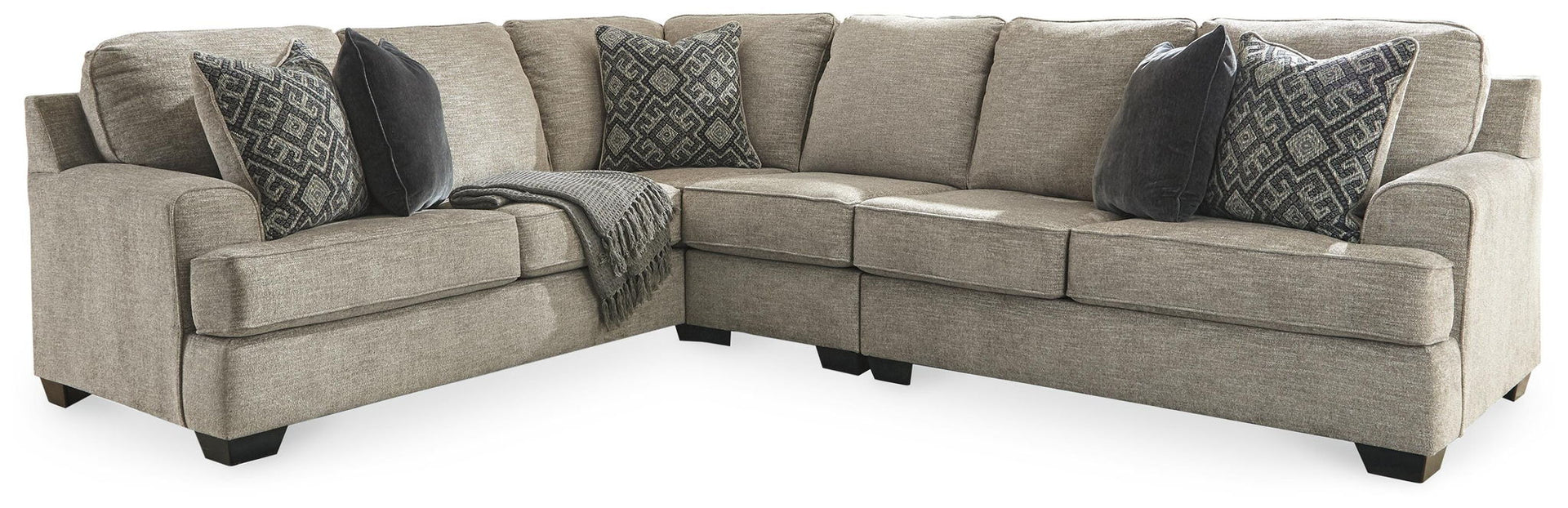 Bovarian - Right Arm Facing Loveseat 3 Pc Sectional - Stone