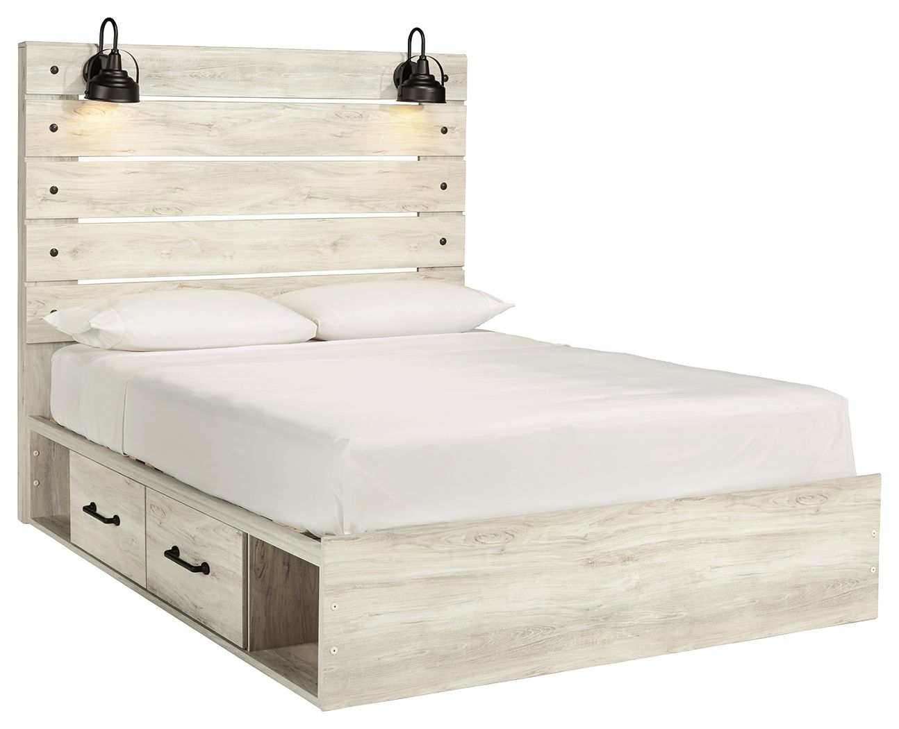 Cambeck - Queen Panel Bed With 4 Storage Drawers - Whitewash