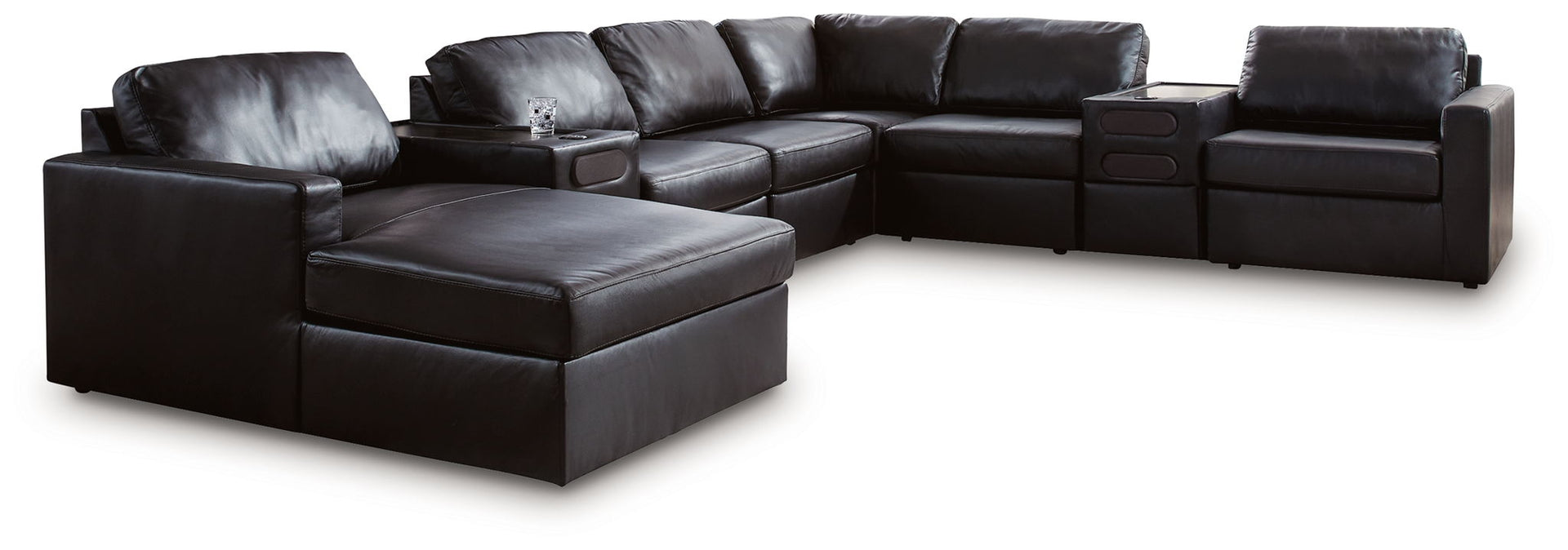 Modmax II - 8-Piece Sectional With LAF Corner Chaise And Audio Consoles - Black