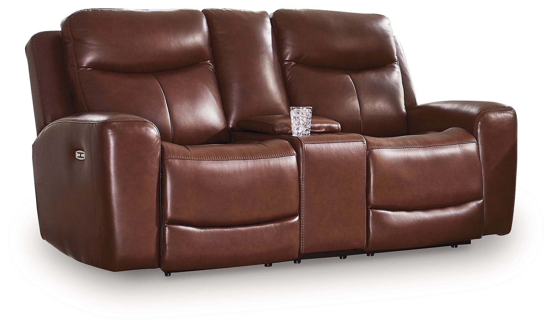 Momentum Moves - Power Reclining Loveseat With Console / Adjustable Headrest - Mahogany