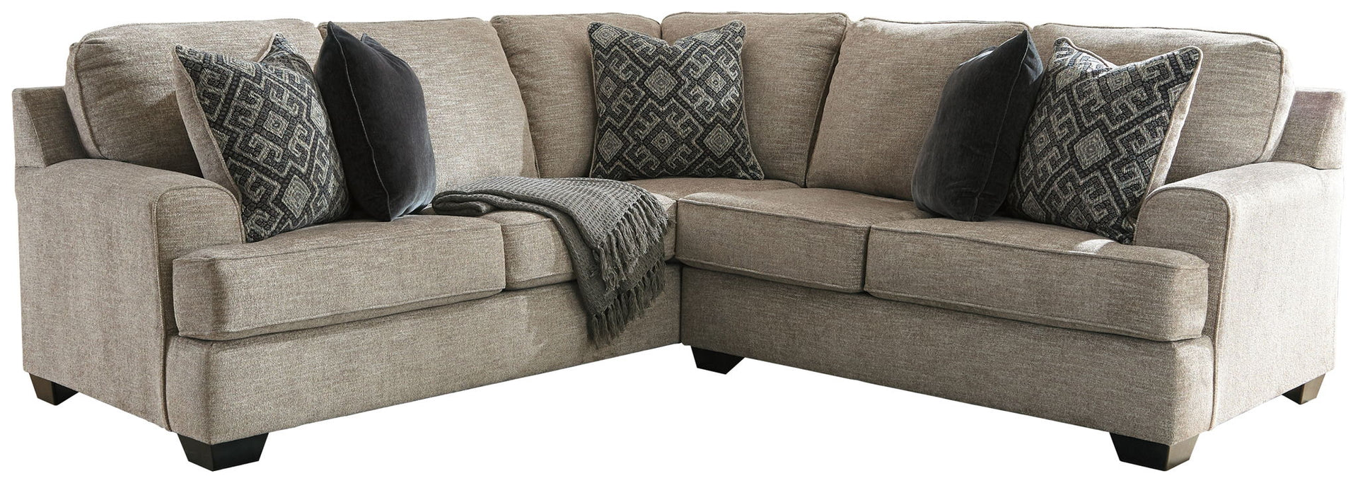 Bovarian - Left Arm Facing Sofa With Corner Wedge 2 Pc Sectional - Stone