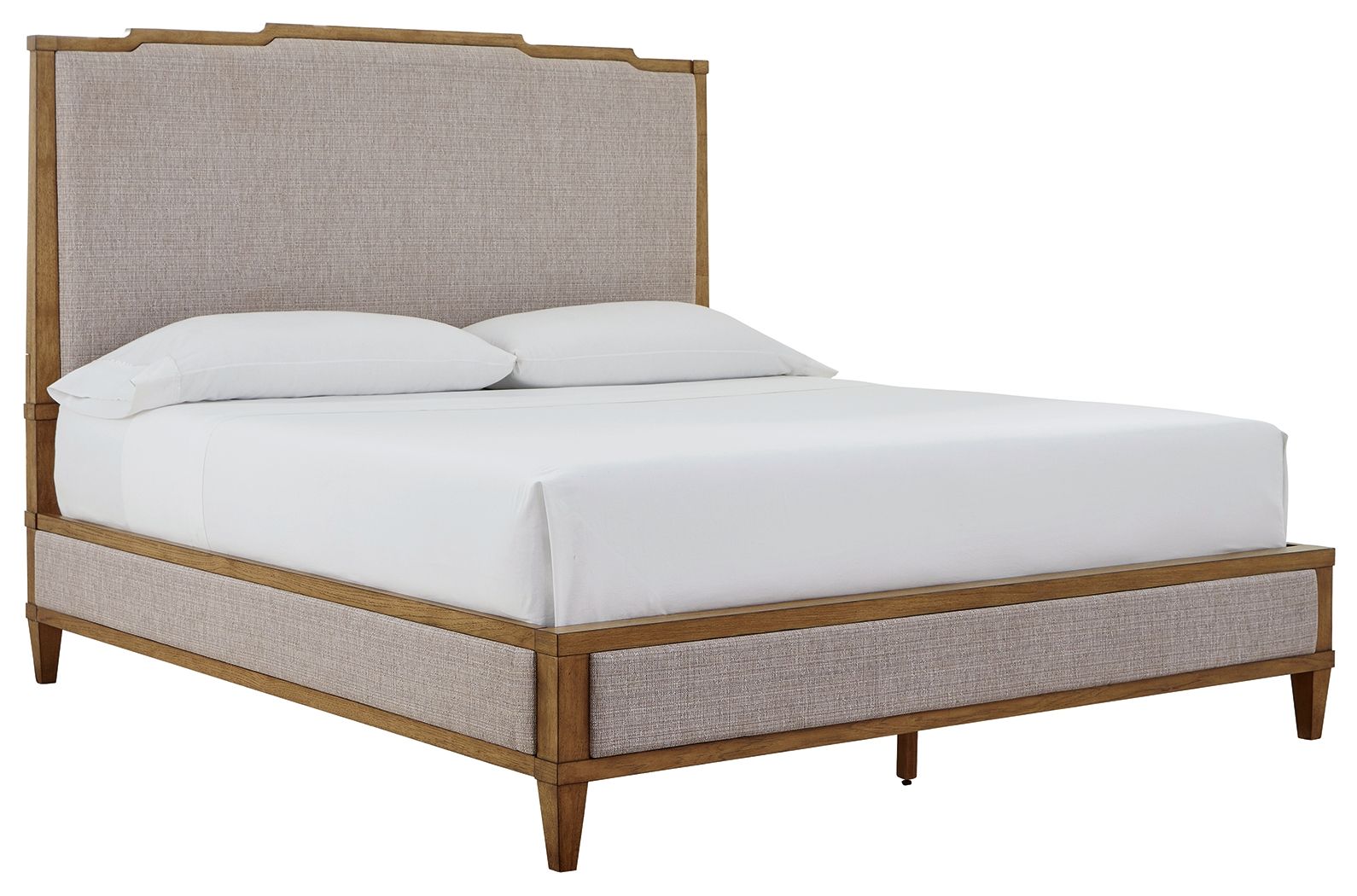 Sharlance - California King Upholstered Panel Bed - Light Brown