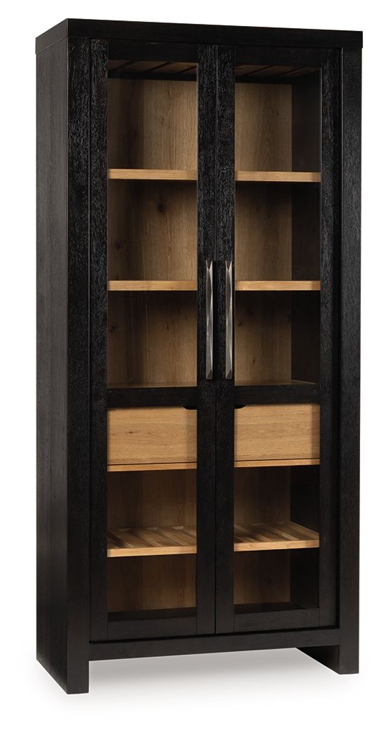 Bracken - Display Cabinet - French Black / Light Brown