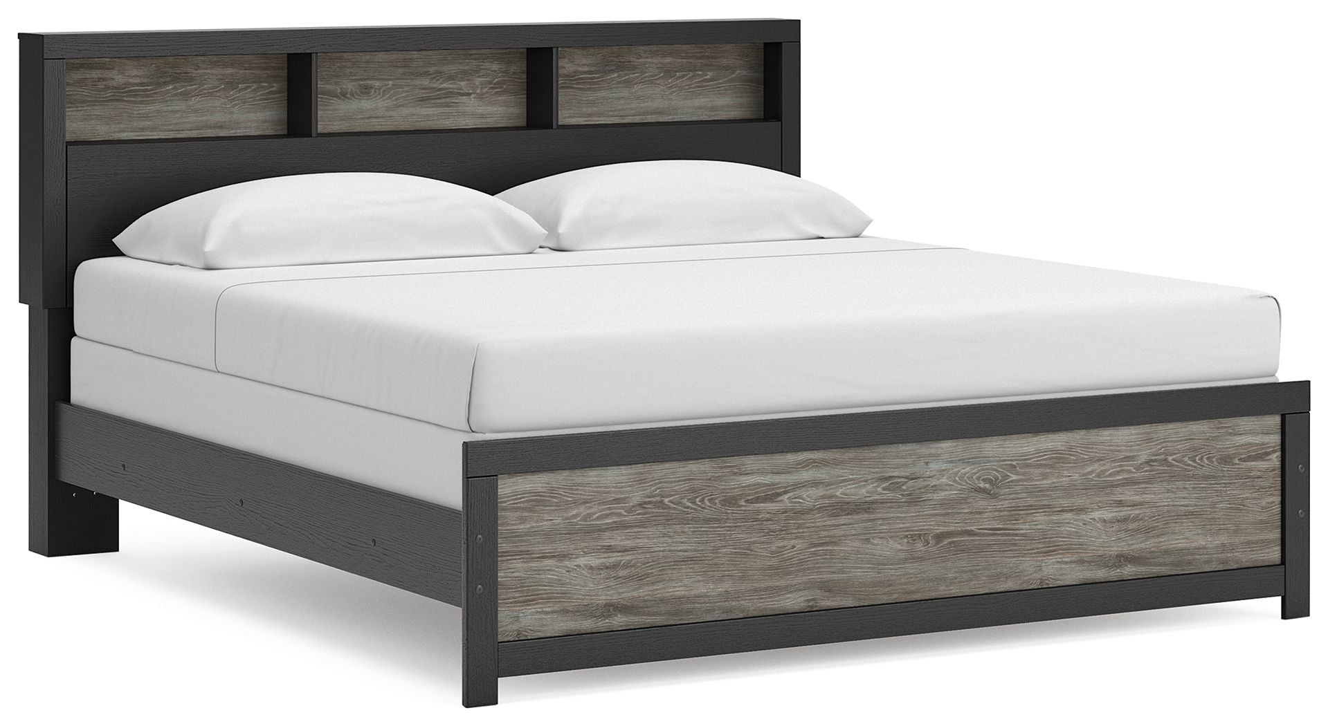 Jonnifer - King Bookcase Bed - Black / Gray
