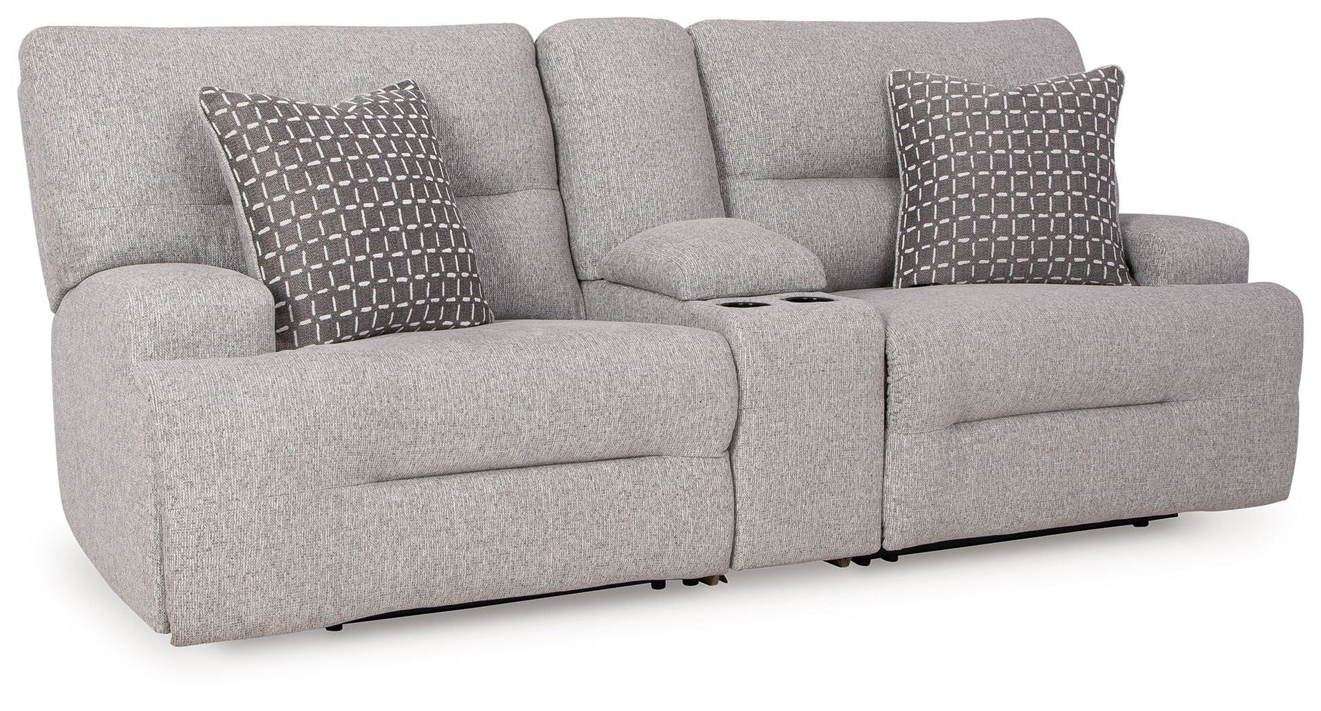 Acklen Place - 3-Piece Power Reclining Sectional With Storage Console - Pewter