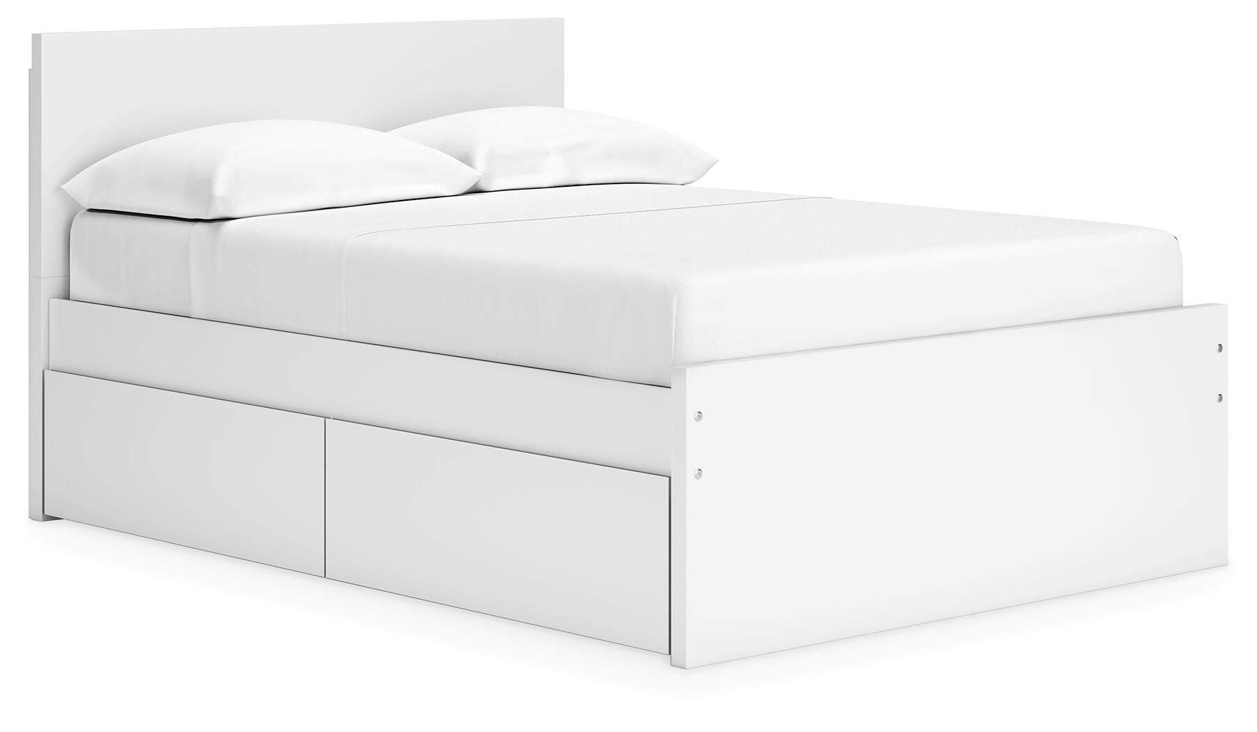 Onita - Full Panel Platform Bed With 2 Side Storage - White