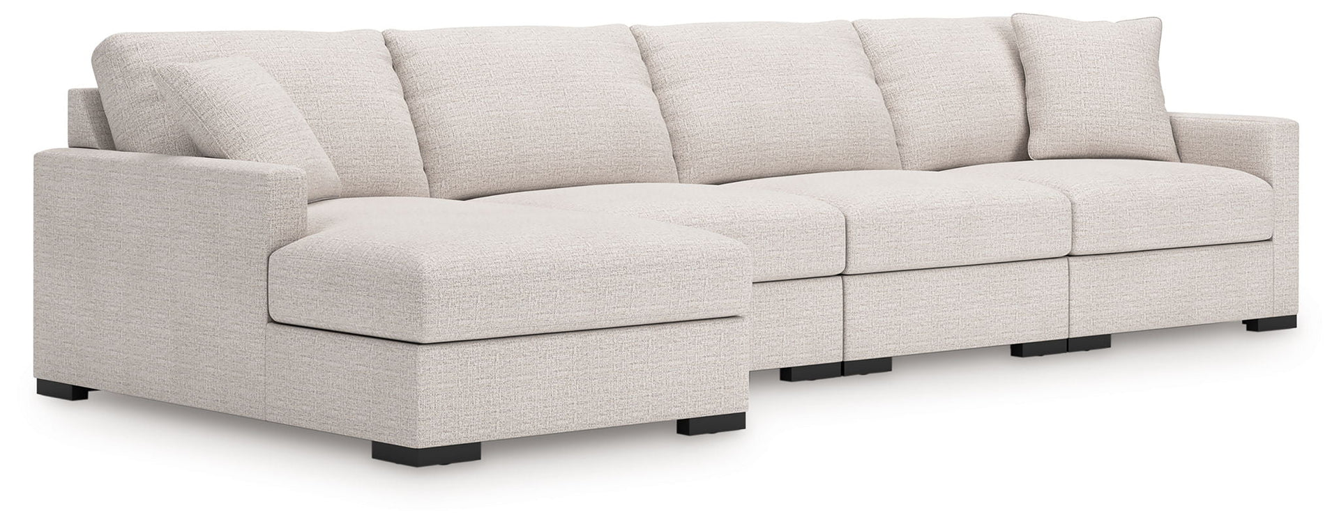 Omaha By Ashley - 4-Piece Sectional With LAF Corner Chaise - Stone