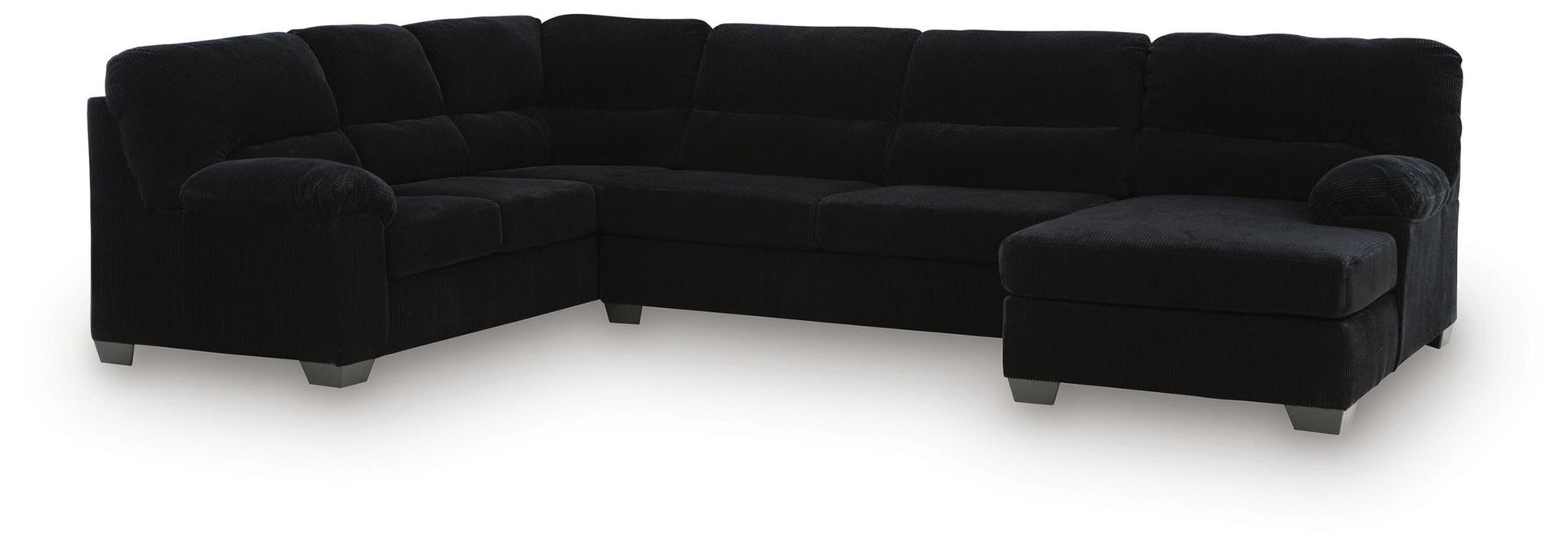 SimpleJoy - 3-Piece Sectional With RAF Corner Chaise - Onyx