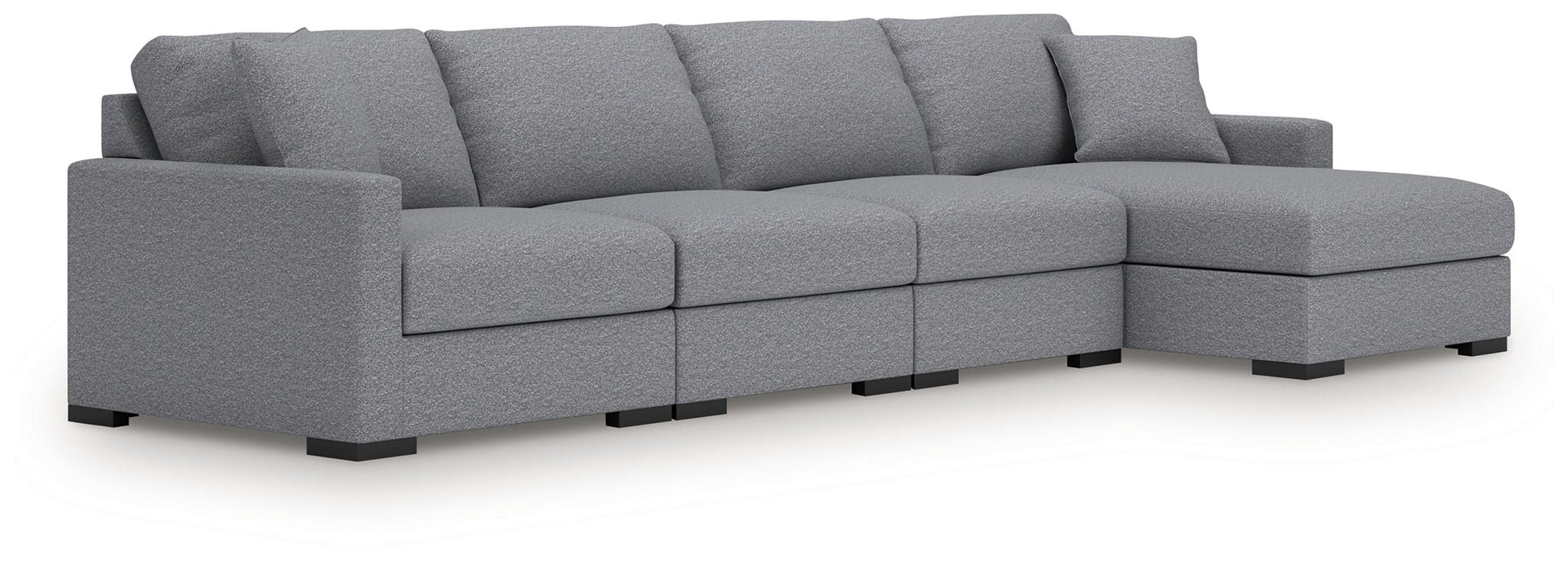 Omaha By Ashley - 4-Piece Sectional With RAF Corner Chaise - Salt And Pepper