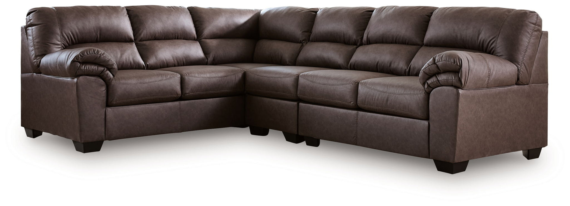 Whitlock - 3-Piece Sectional With LAF Sofa With Corner Wedge - Umber