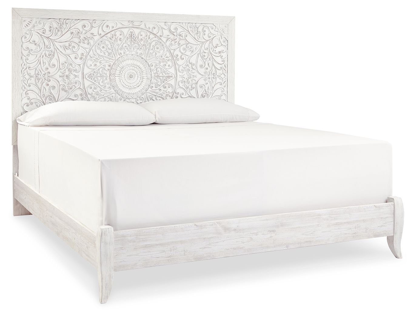 Paxberry - King Panel Bed - Whitewash