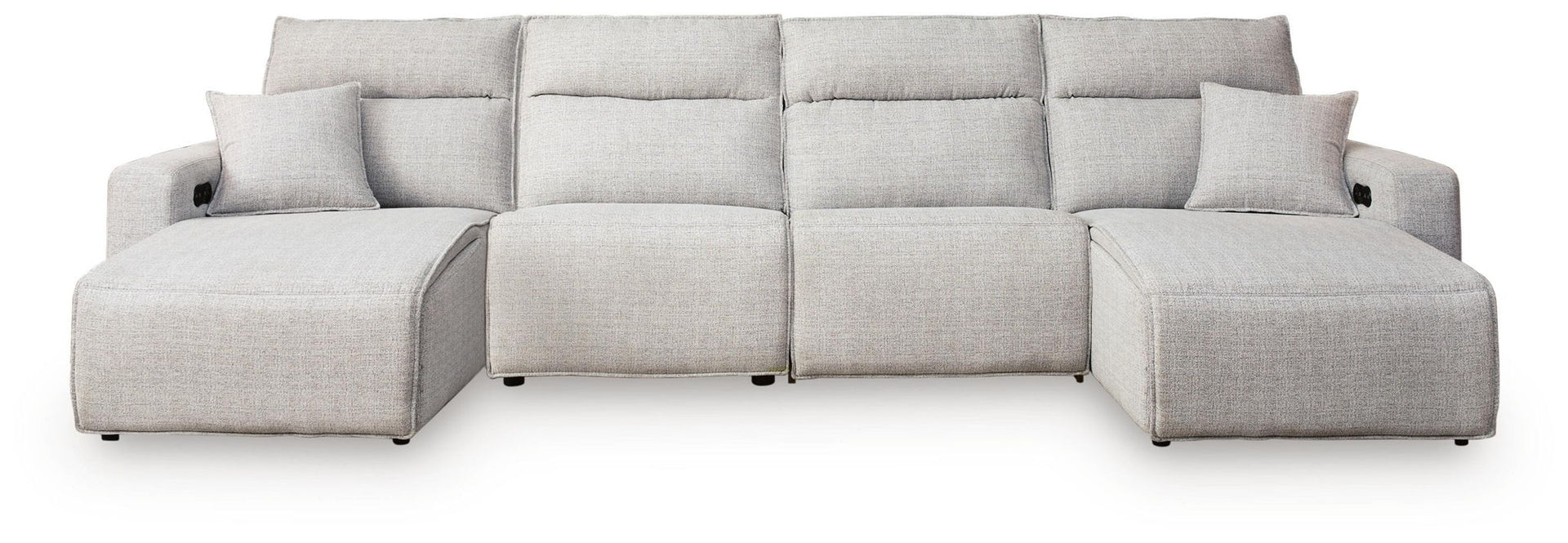 Modmax II - 4-Piece Power Reclining Sectional With Double Chaise - Stone