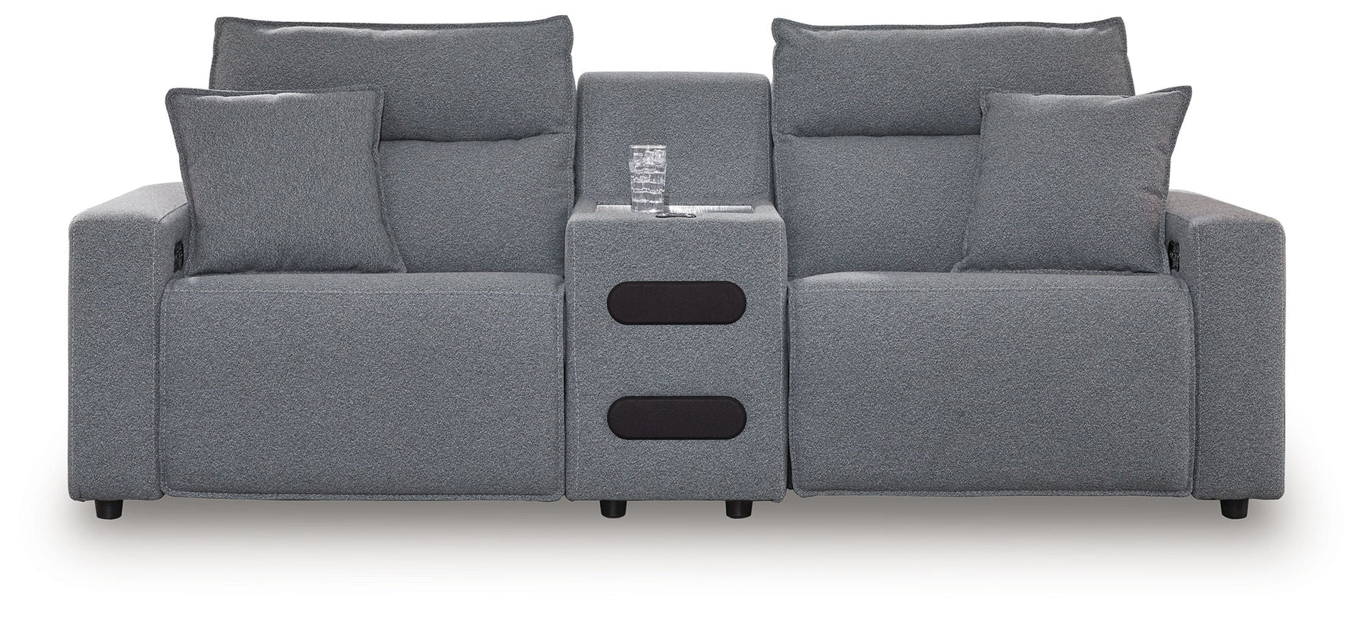 Modmax II - 3-Piece Power Reclining Sectional With Audio Console - Salt And Pepper