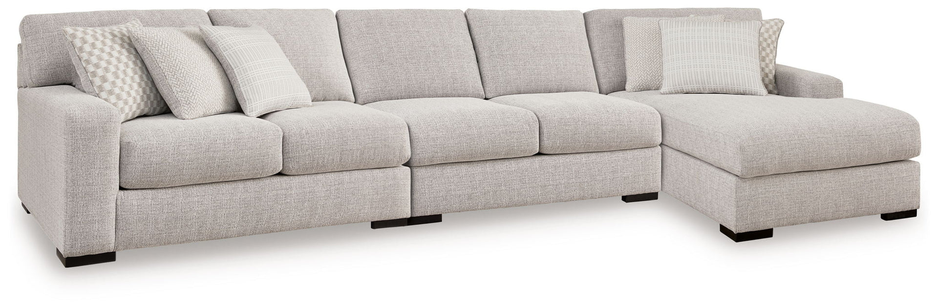 Larce - 3-Piece Sectional With Raf Corner Chaise And Armless Loveseat - Stone