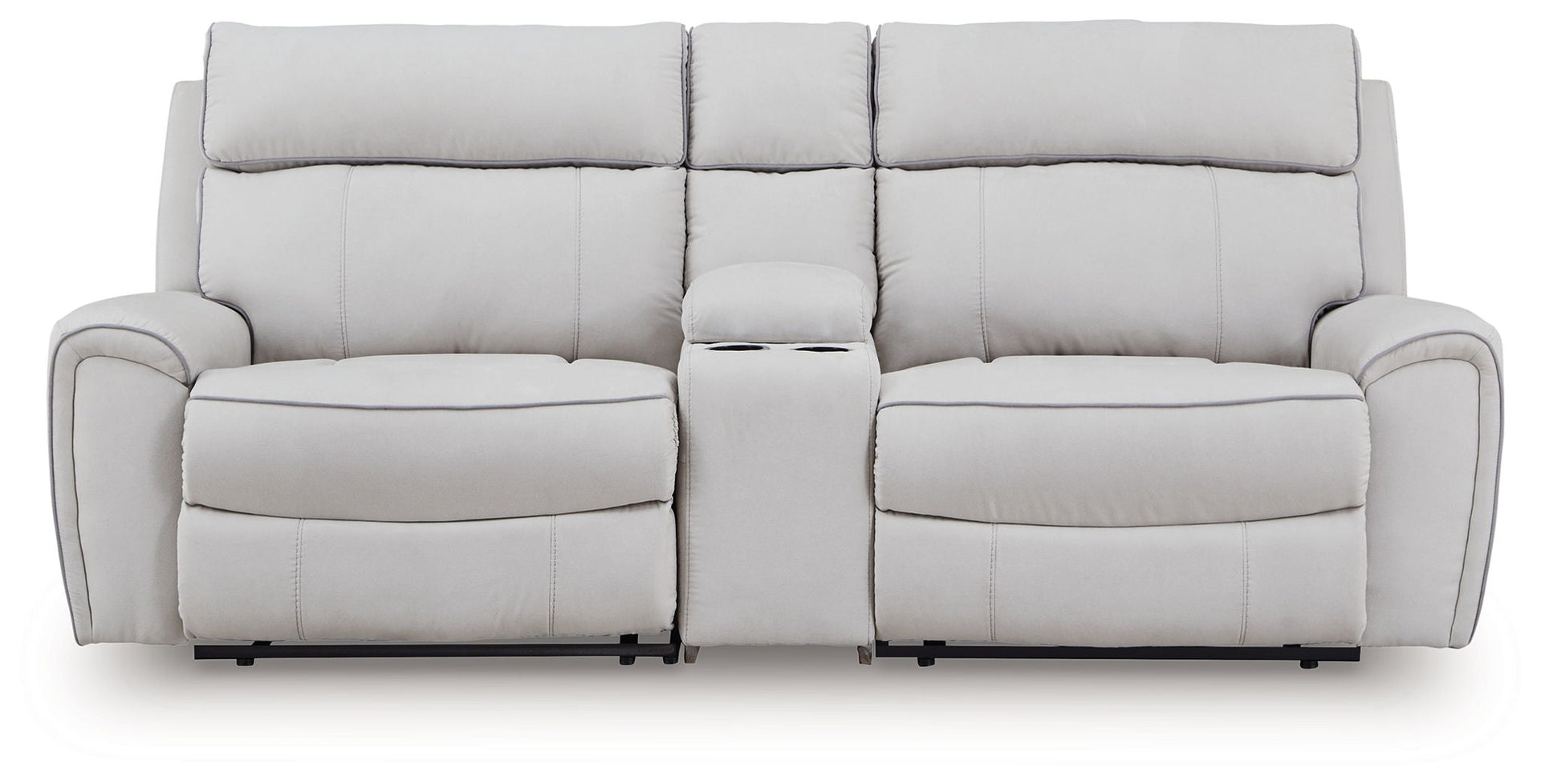 Grafton Pike - 3-Piece Power Reclining Sectional With Storage Console - Pearl / Ash
