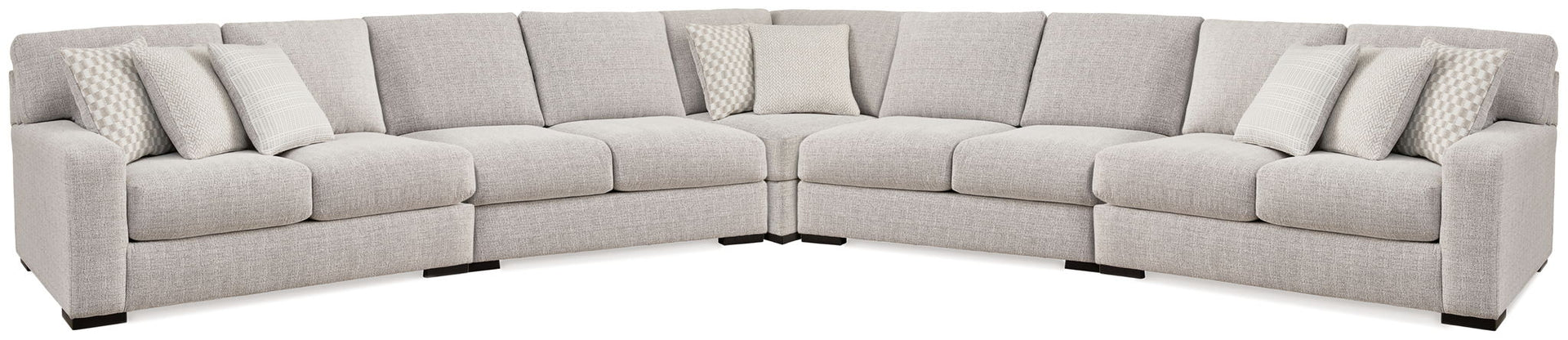 Larce - 5-Piece Sectional With Armless Loveseats - Stone