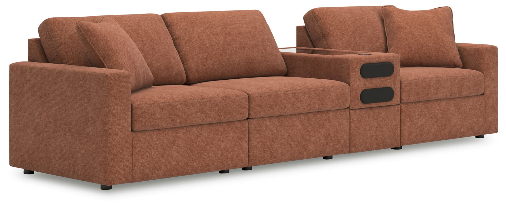Modmax - 4-Piece Sectional With Audio System Console - Spice