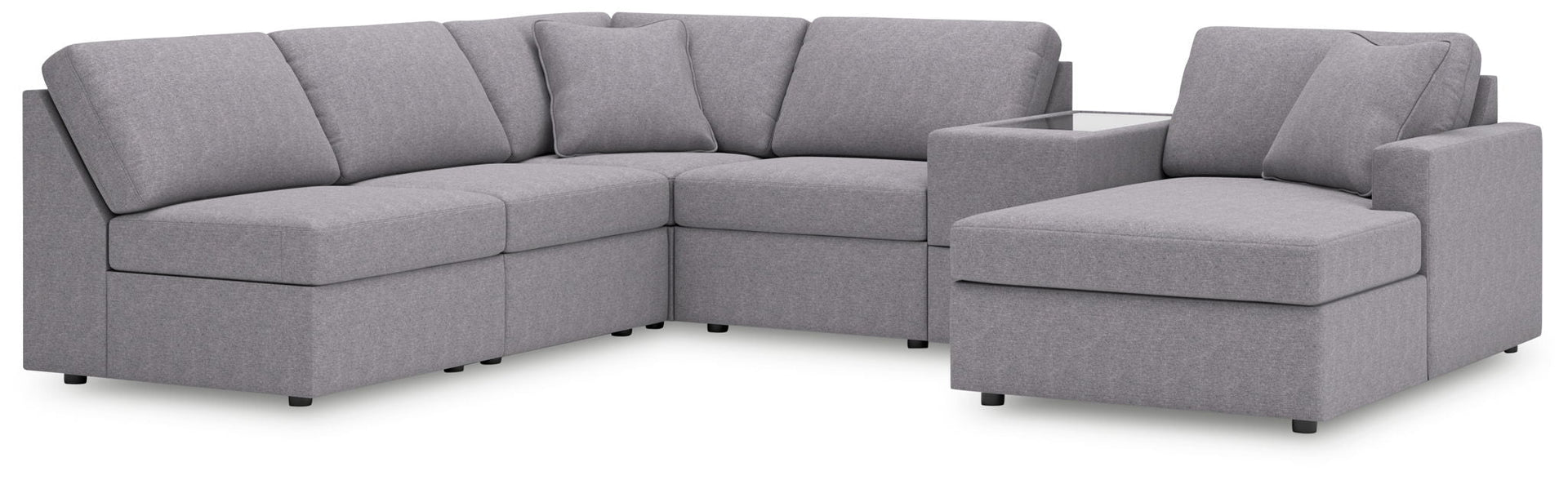 Modmax - 6-Piece Sectional With Raf Corner Chaise And Storage Console - Granite