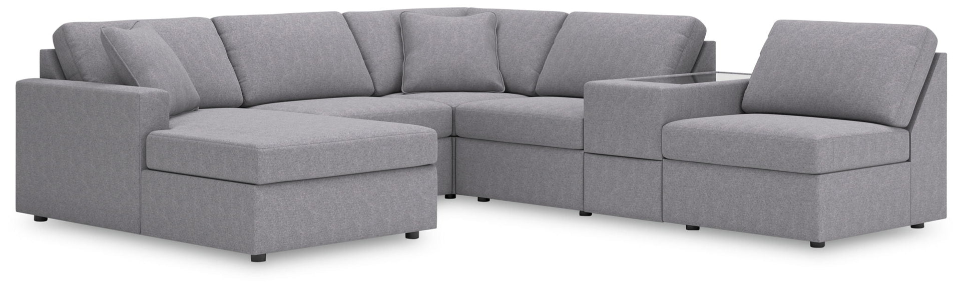 Modmax - 6-Piece Sectional With Laf Corner Chaise And Storage Console - Granite